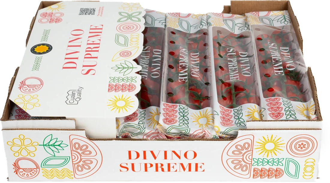 Divino Supreme Flowpack 250 g de tomate cherry pera en rama